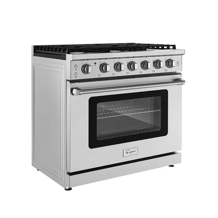 Empava 36" Slide-In Single Oven Natural Gas Range with 6 Burners - 6 cu.ft, EMPV-36GR11