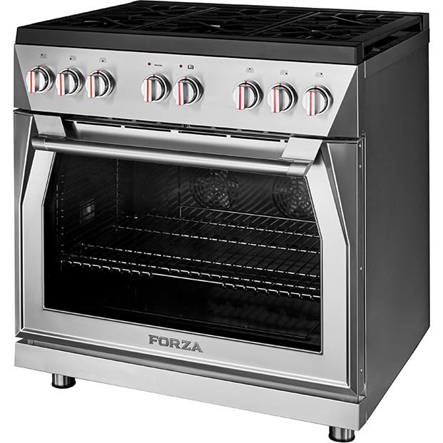 Forza 36-Inch 6.0 cu. ft. Stainless Steel Pro-Style Gas Range in Radicale Red (FR366GN-R)