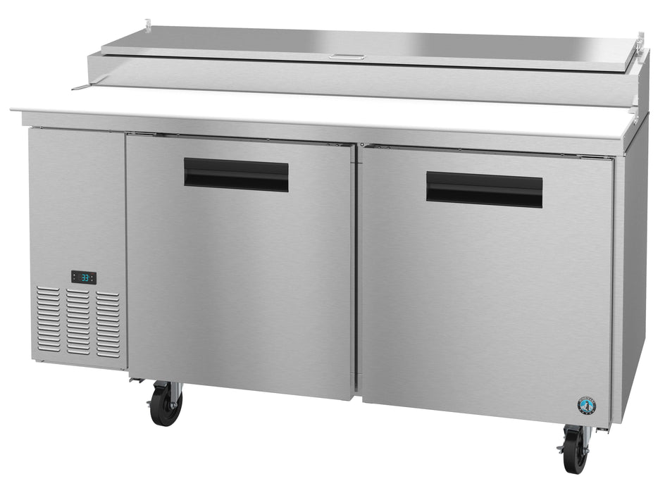 Hoshizaki PR67A, Refrigerator, Two Section Pizza Prep Table, Stainless Doors