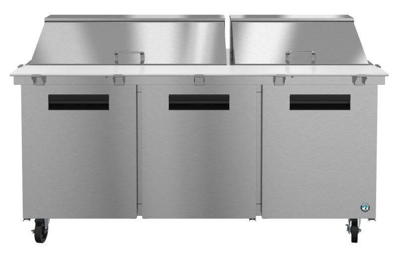 Hoshizaki SR72A-30M, Refrigerator, Three Section Mega Top Prep Table, Stainless Doors