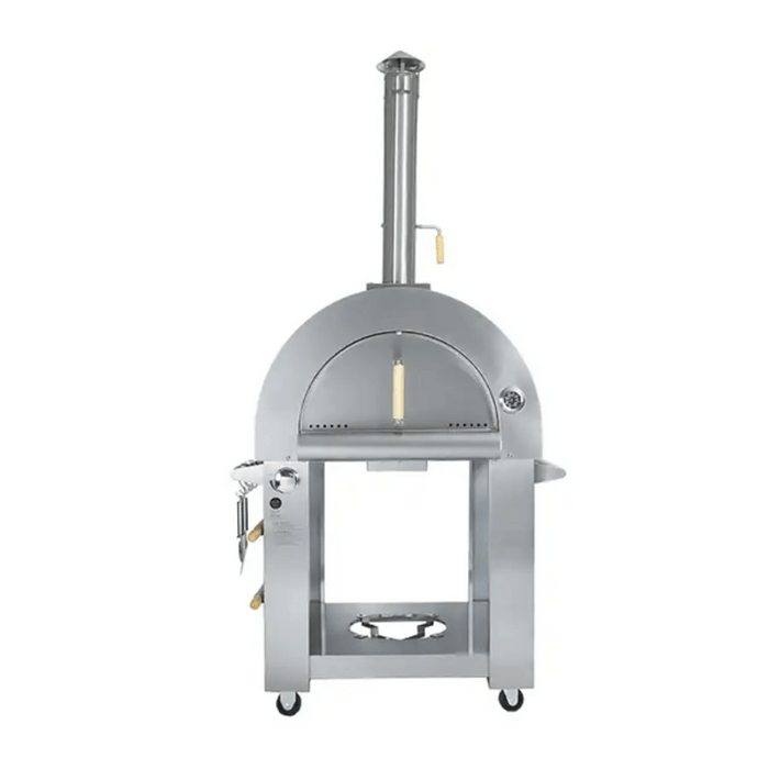 Kokomo Grills 32 Inch Dual Fuel Gas or Wood Fired Stainless Steel Pizza Oven