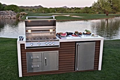 KoKoMo Grill Professional Shiplap Outdoor Kitchen Island With Waterfall Edge