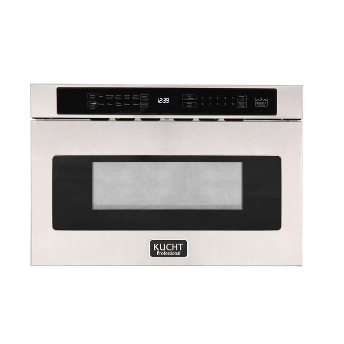 Kucht Professional 36 in. 5.2 cu ft. Natural Gas Range, Range Hood & Microwave Drawer Package, AP-KNG361-S-3