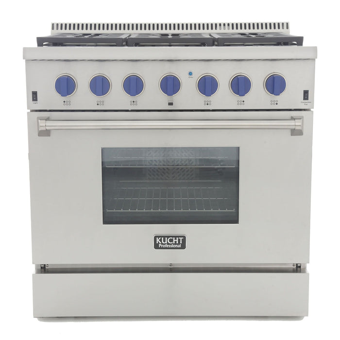 Kucht Professional 36 in. 5.2 cu ft. Natural Gas Range with Silver Knobs, KRG3618U-S