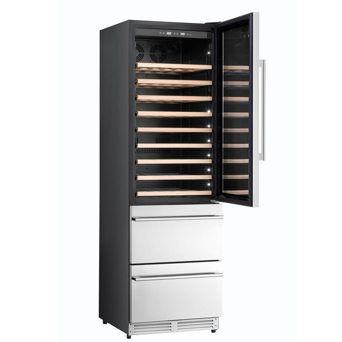 Kucht 24 in. 108 Bottle Dual Zone Wine Cooler, K510WB