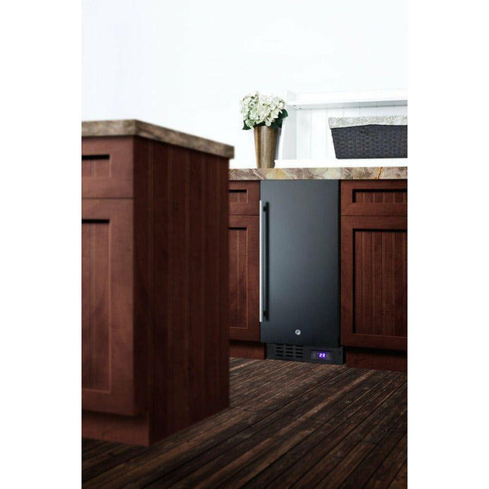 Summit 15 in. Built-In All-Freezer with 2.45 cu. ft. Capacity, Factory-Installed Lock, Adjustable Chrome Shelves, Frost-Free, Fingerprint Resistant, Digital Display - SCFF1533B