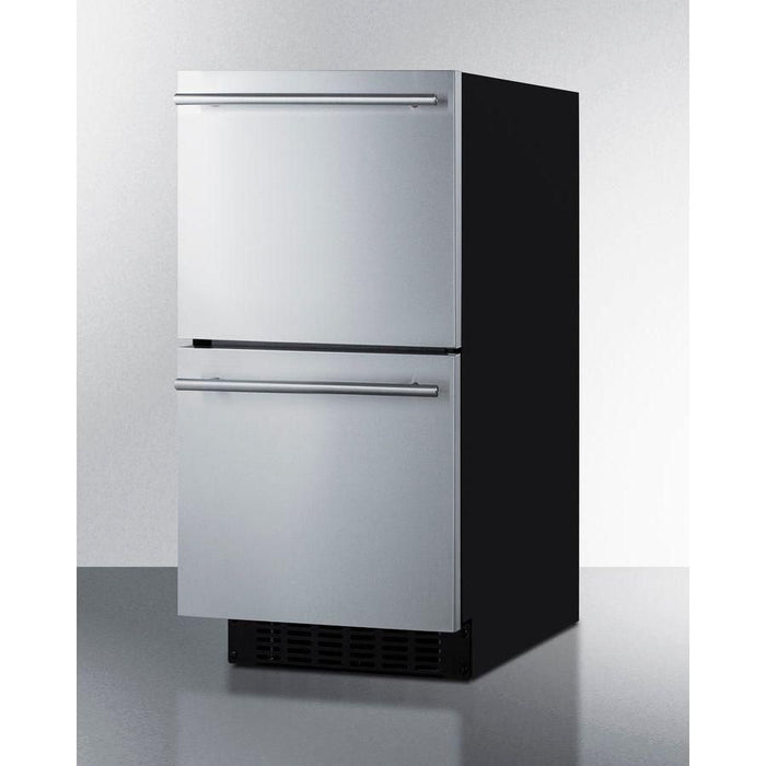 Summit 15 in. Wide 2-Drawer All-Refrigerator, ADA Compliant with 1.7 cu. ft. Capacity, Frost Free Defrost - ASDR1524