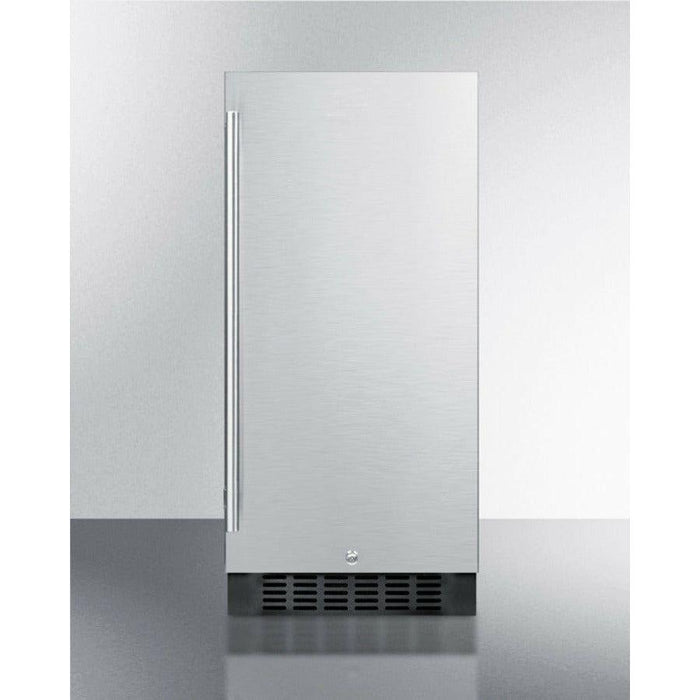 Summit 15 in. Wide Built-In All-Refrigerator with 3 cu. ft. Capacity, 3 Glass Shelves, Right Hinge with Reversible Doors, with Door Lock, Frost Free Defrost LED Lighting, Digital Thermostat, CFC Free - FF1532B