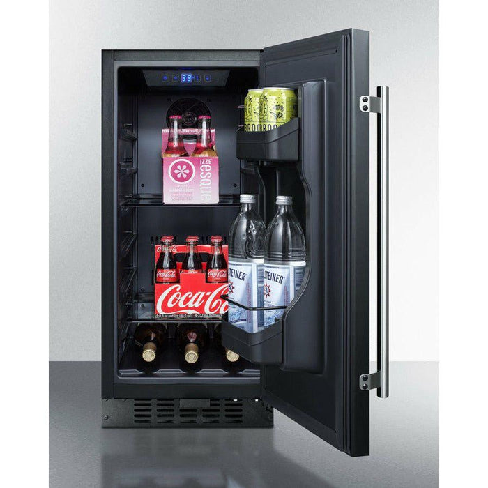 Summit 15 in. Wide Built-In All-Refrigerator with 3 cu. ft. Capacity, 3 Glass Shelves, Right Hinge with Reversible Doors, with Door Lock, Frost Free Defrost LED Lighting, Digital Thermostat, CFC Free - FF1532B