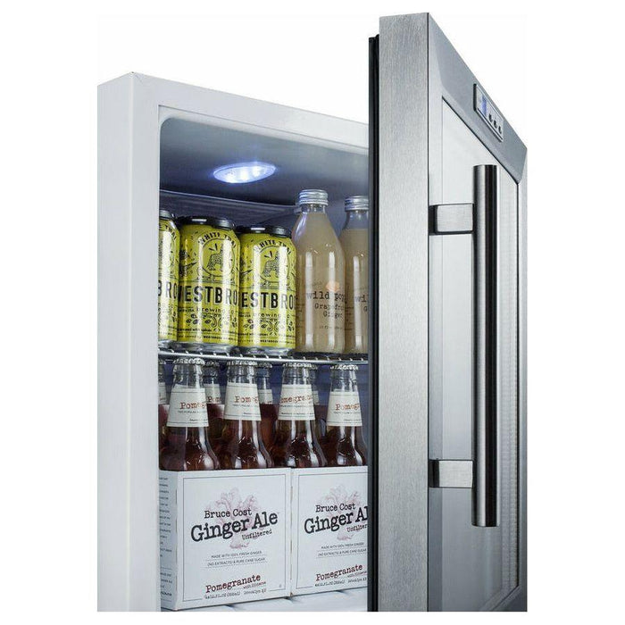 Summit 17 in. Compact Beverage Center with 1.7 cu. ft. Capacity Lock, 2 Shelves , LED Lighting, Factory Installed Lock, CFC Free, Commercially Approved - SCR215L