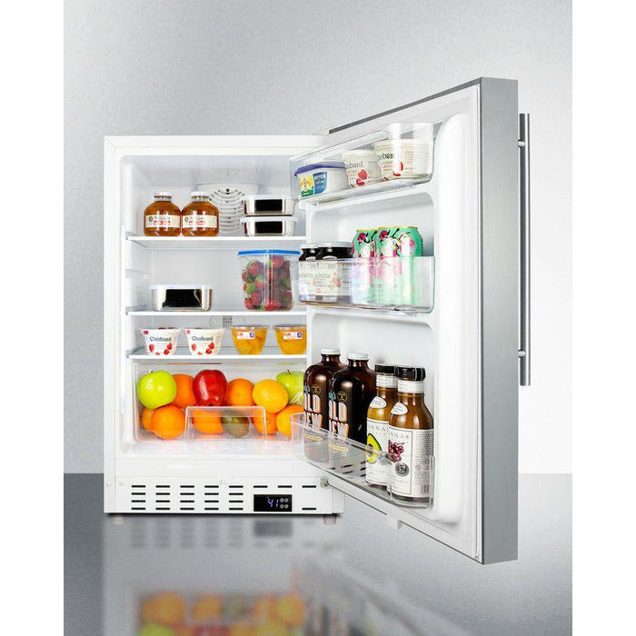 Summit 20 in. Wide 3.53 Cu. Ft. Compact Refrigerator with Adjustable Glass Shelves - ALR46W