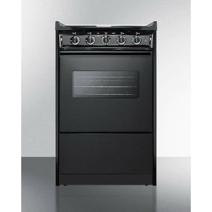 Summit 20 in. Wide Electric Coil Range with 4 Elements, 2.46 cu. ft. Total Oven Capacity, Storage Drawer, ADA Compliant, Storage Drawer - TEM110