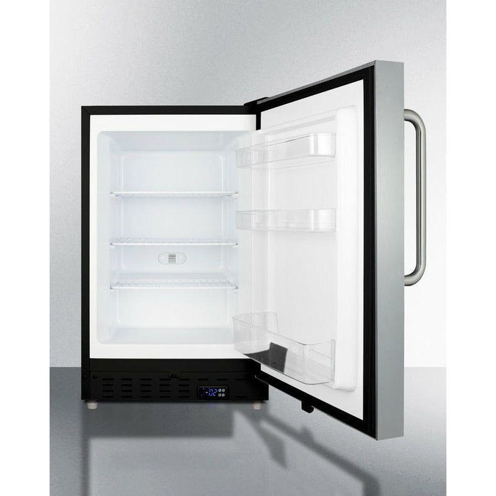 Summit 21 in. Wide, 2.68 Cubic Feet cu. ft. Undercounter Upright Freezer with Adjustable Temperature Controls - ALFZ37BSS