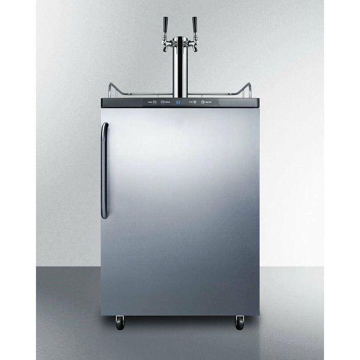 Summit 24 in. Beer Dispenser, Auto Defrost with Dual Tap System Wide Built-In Kegerator - SBC635MBI7