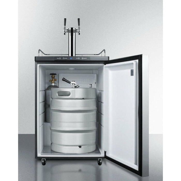 Summit 24 in. Beer Dispenser, Auto Defrost with Dual Tap System Wide Built-In Kegerator - SBC635MBI7