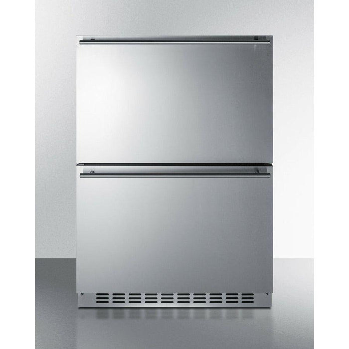 Summit 24 in. Wide 2-Drawer Refrigerator-Freezer with 3.9 cu. ft. Capacity, Frost Free Defrost, in Stainless Steel - SPRF34D