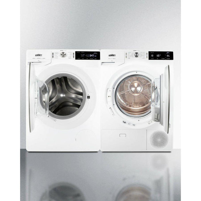 Summit 24 in. Wide 208-240V Washer with 2.3 Cu. Ft. Capacity, Slim-Fitting Design, Stainless Steel Tub, 14 Wash Settings, Delay Start, Standby Mode - SLW241W