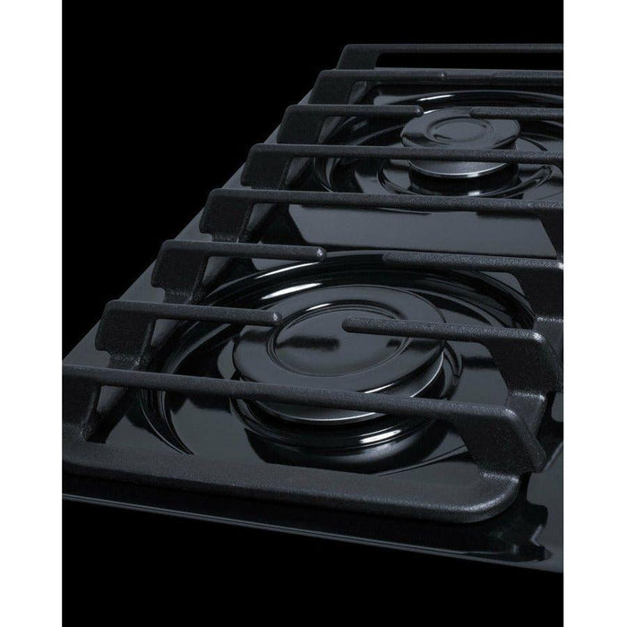 Summit 24 in. Wide 4-Burner Gas Cooktop with 4 Sealed Burners, Cast Iron Grates, Porcelainized Cooking Surface - TTL033S