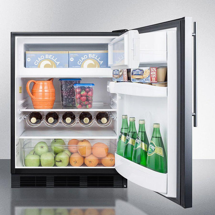 Summit 24 in. Wide 5.1 Cu. Ft. Compact Refrigerator with Adjustable Shelves - CT663BKSSH