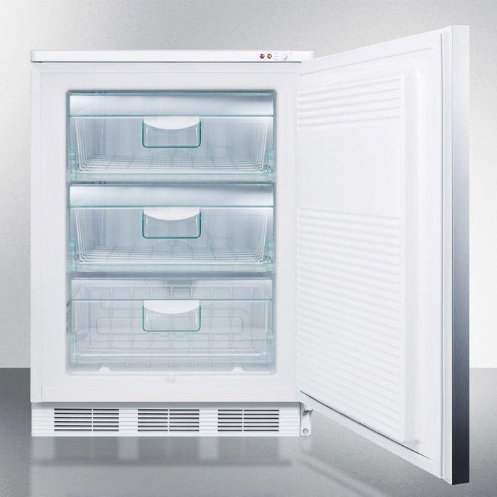 Summit 24 In. Wide All-Freezer with 3.5 cu. ft. Capacity, Right Hinge, Manual Defrost, Approved for Medical Use, Adjustable Thermostat - VT65ML7SS