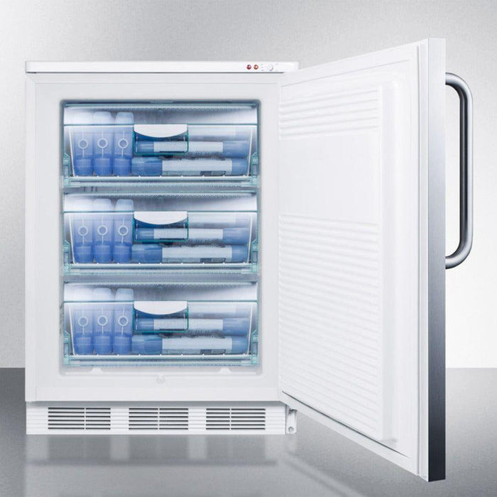 Summit 24 In. Wide All-Freezer with 3.5 cu. ft. Capacity, Right Hinge, Manual Defrost, Approved for Medical Use, Adjustable Thermostat - VT65ML7SS