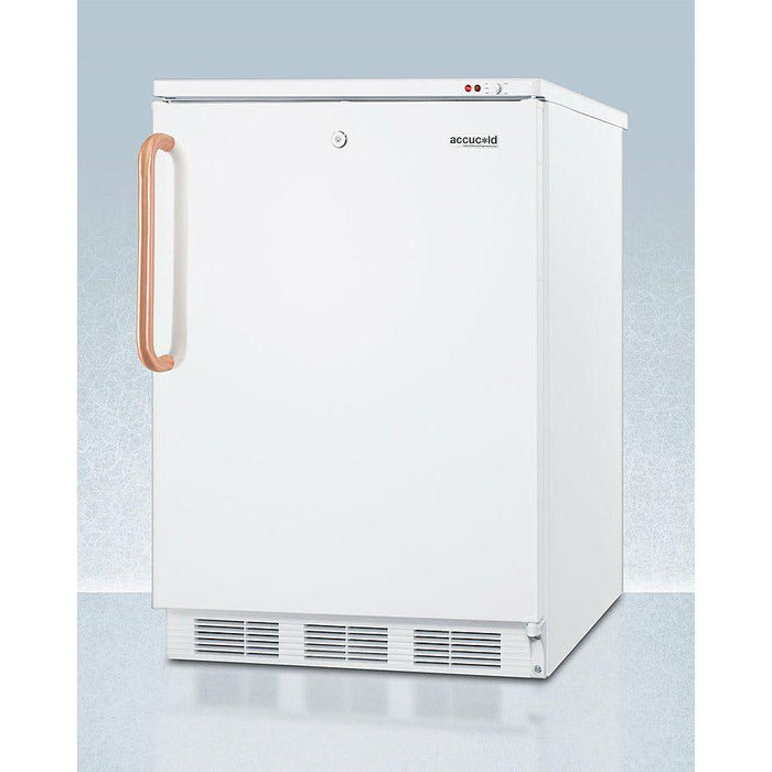 Summit 24 in. Wide All-Freezer with Antimicrobial Pure Copper Handle with 3.5 cu. ft. Capacity, Right Hinge, Manual Defrost, Approved for Medical Use, Factory Installed Lock, CFC Free - VT65MLTBC