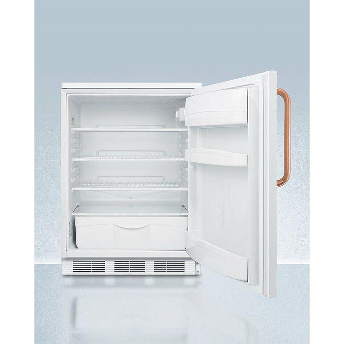 Summit 24 in. Wide All-Refrigerator with Antimicrobial Pure Copper Handle - FF6LWTBC