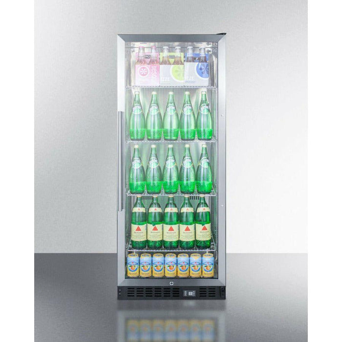 Summit 24 in. Wide Beverage Center with Adjustable Chrome Shelves, Automatic Defrost, Door Alarm, Recessed LED Lighting - SCR1156