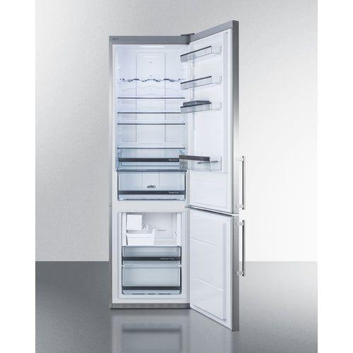 Summit 24 in. Wide Bottom Freezer Refrigerator With Icemaker - FFBF181ESIM