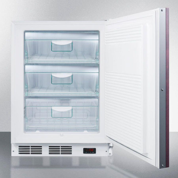 Summit 24 In. Wide Built-In All-Freezer, ADA Compliant (Panel Not Included) with 3.5 cu. ft. Capacity, Right Hinge, Manual Defrost, ADA Compliant, Approved for Medical Use - VT65ML7BI