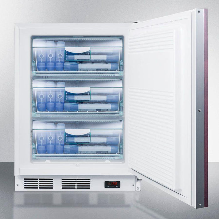 Summit 24 In. Wide Built-In All-Freezer with 3.5 cu. ft. Capacity, Right Hinge, Manual Defrost, ADA Compliant, Approved for Medical Use - VT65MLBIIFADA