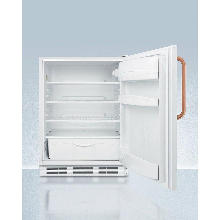 Summit 24 in. Wide Built-In All-Refrigerator with Antimicrobial Pure Copper Handle, ADA Compliant - FF6LWBI7TBCADA