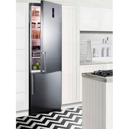 Summit 24 in. Wide Built-In Bottom Freezer Refrigerator With Icemaker - FFBF249SSBIIM