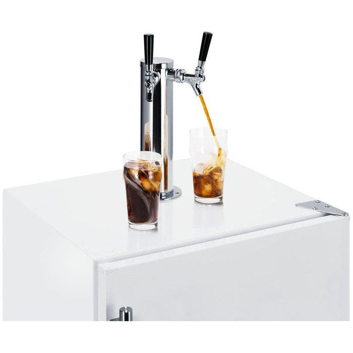 Summit 24 in. Wide Built-In Cold Brew Coffee Kegerator, ADA Compliant with Complete Tap Kit, Dual Tap System, Panel-ready Door, Automatic Defrost, Built-in Capable, Interior Light - SBC58WHBIADACFTWIN