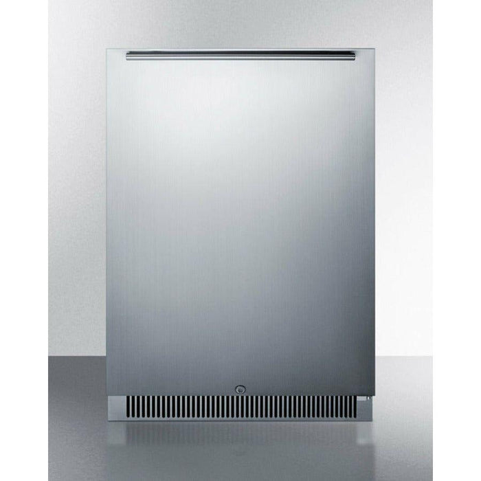 Summit 24 in. Wide Built-In Outdoor All-Refrigerator with 5.5 cu. ft. Capacity, 3 Glass Shelves, Right Hinge with Reversible Doors, with Door Lock - CL68ROS