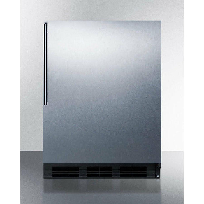 Summit 24 in. Wide Built-In Refrigerator-Freezer, ADA Compliant with 5.1 cu. ft. Capacity, 2 Glass Shelves, Crisper Drawer, Cycle Defrost, Adjustable Glass Shelves, Adjustable Thermostat - CT663BKBISS