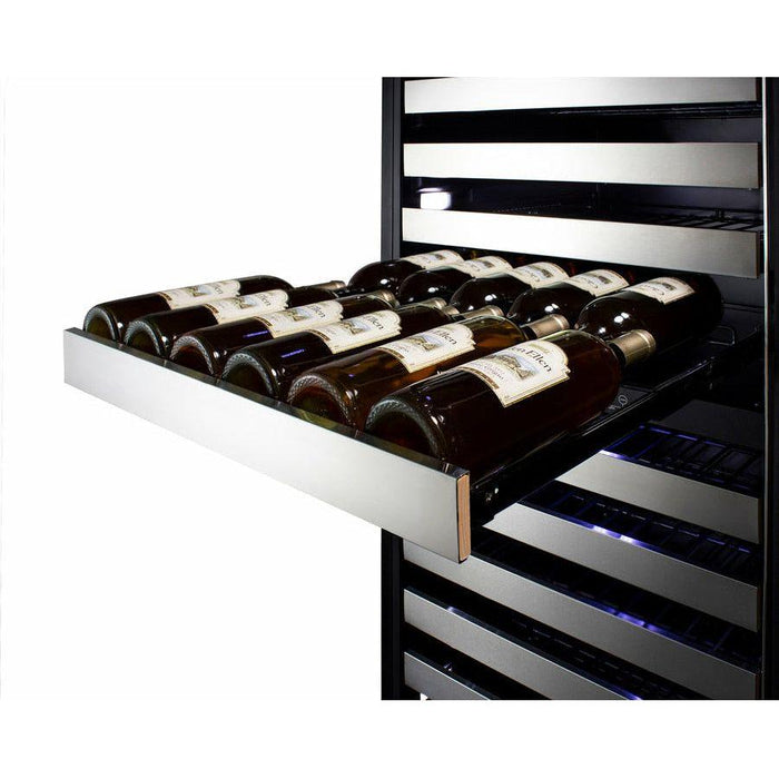 Summit 24 in. Wide Dual-Zone Wine Cellar with 163 Bottle Capacity, With Lock, 13 Extension Wine Racks, Digital Control, LED Light, Compressor Cooling, ETL Approved, CFC Free, High/Low Temperature Alarm, Double Pane Tempered Glass Door - SWCP2163