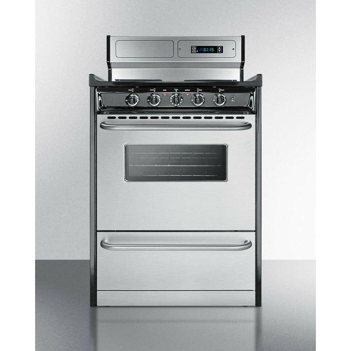 Summit 24 in. Wide Electric Coil Range with 4 Coil Elements, 2.92 cu. ft. Total Oven Capacity, Viewing Window - TEM630BKWY