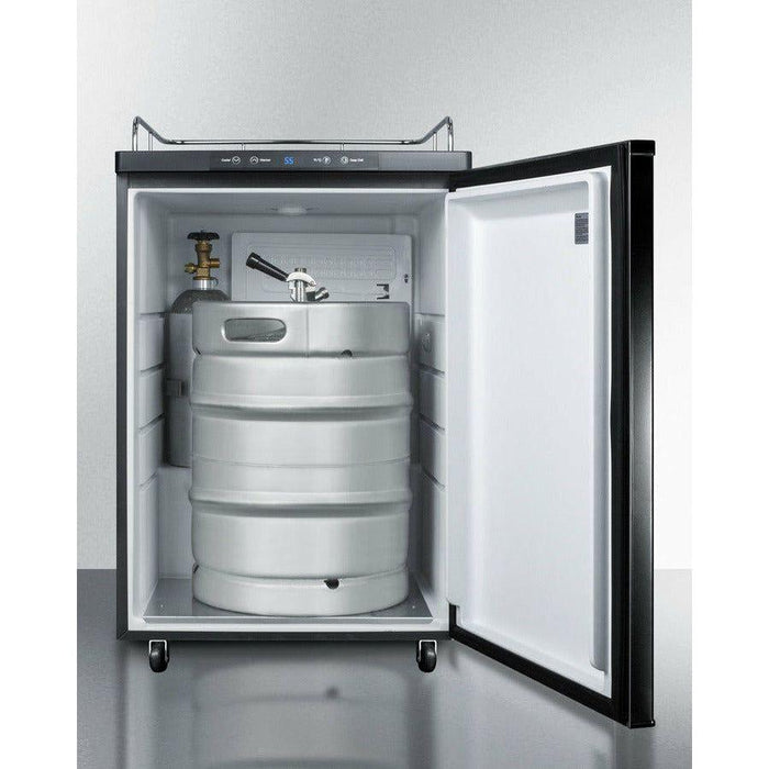 Summit 24 in. Wide Kegerator, Tap Beer Dispenser with 1 Half-Barrel Capacity, Digital Thermostat, Automatic Defrost - SBC635MNK