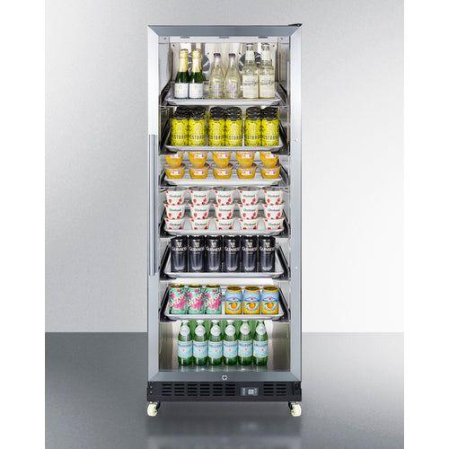 Summit 24 in. Wide Mini Reach-In Beverage Center with Dolly - SCR1156RI