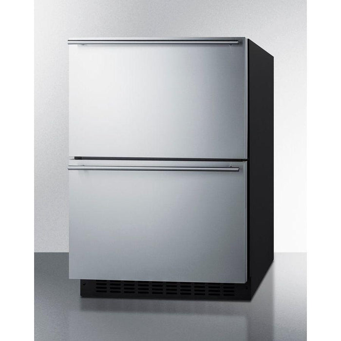 Summit 24 in. Wide Outdoor 2-Drawer Refrigerator-Freezer, ADA Compliant - ADRF244OS