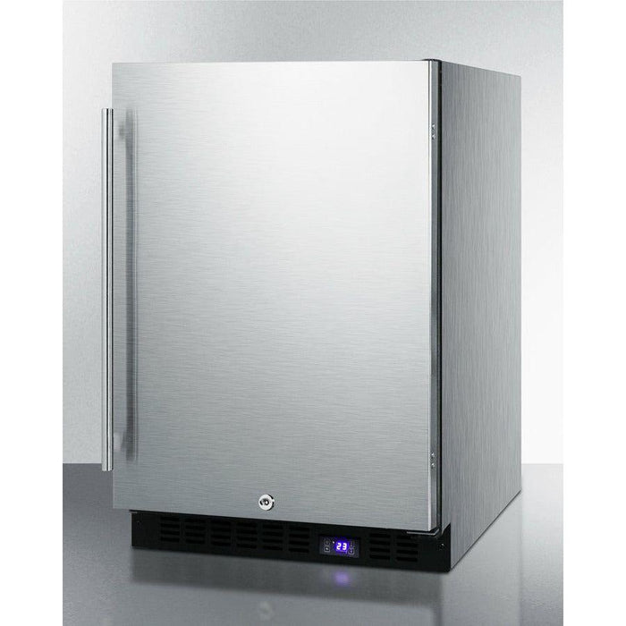 Summit 24 in. Wide Outdoor All-Freezer With Icemaker (Panel Not Included) with 4.72 cu.ft. Capacity, Right Hinge, Frost Free Defrost, Ice Maker, Digital Thermostat, Factory Installed Lock - SPFF51OS