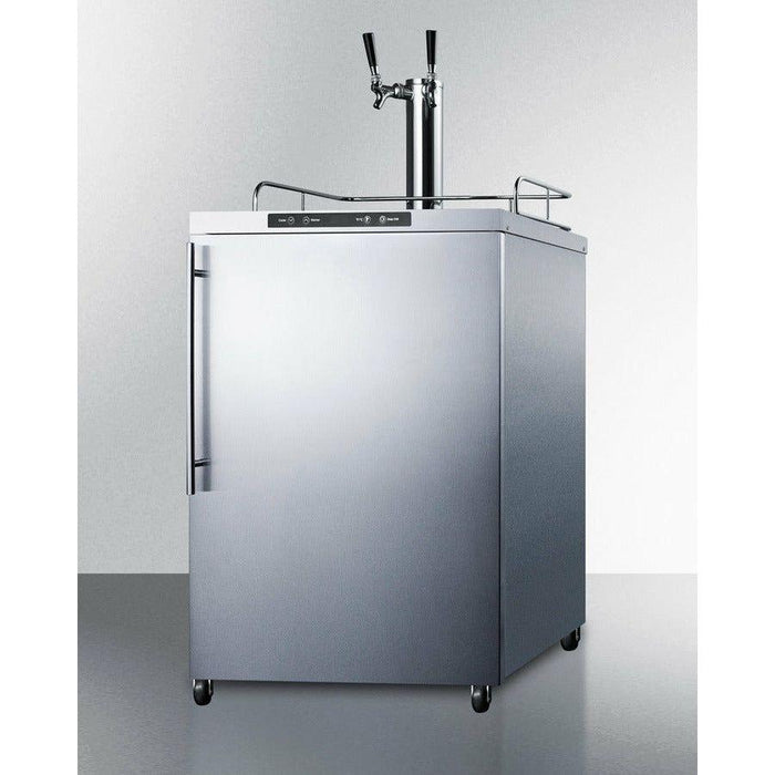 Summit 24 in. Wide Outdoor Kegerator with 1 Half-Barrel Capacity, Digital Thermostat, Automatic Defrost, Dual Tap Kit - SBC635MOS