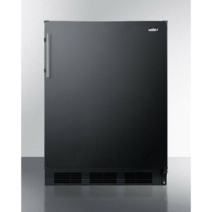 Summit 24 in. Wide Refrigerator-Freezer with 5.1 cu. ft. Capacity, 2 Glass Shelves, Right Hinge, Crisper Drawer, Cycle Defrost, CFC Free, Adjustable Glass Shelves, Adjustable Thermostat - CT663BK