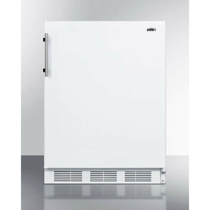 Summit 24 in. Wide Refrigerator-Freezer with 5.1 cu. ft. Capacity, 2 Glass Shelves, Right Hinge with Reversible Doors, Crisper Drawer, Cycle Defrost, CFC Free, Adjustable Glass Shelves, Adjustable Thermostat - CT661W