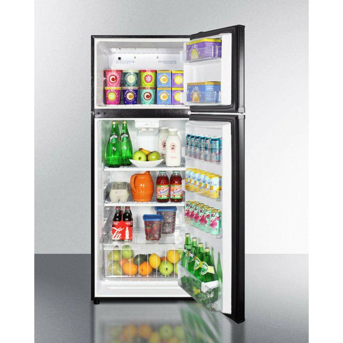 Summit 24 In. Wide Top Mount Refrigerator-Freezer 10.3 Cu. ft. Black - FF1119B