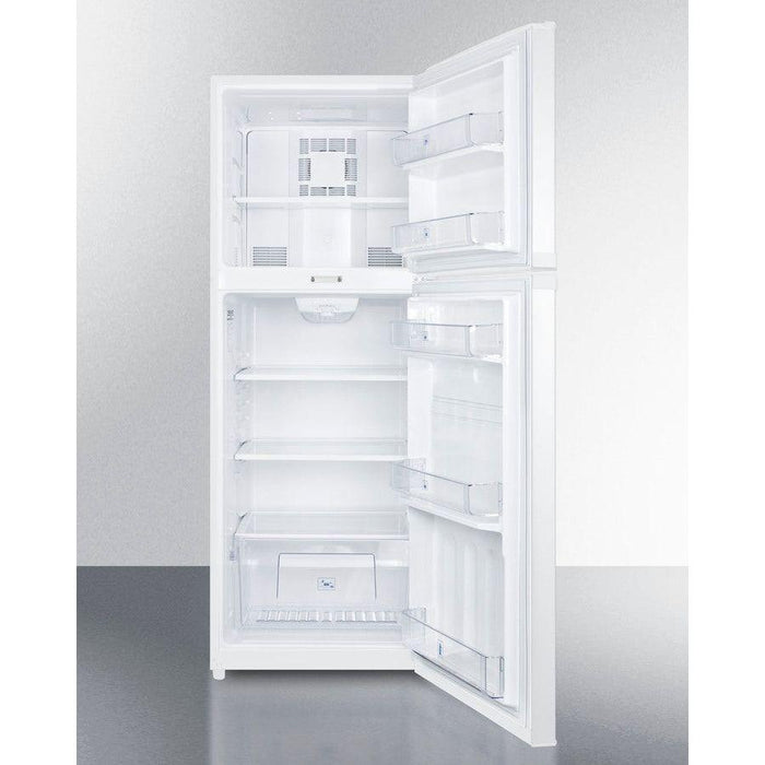 Summit 26 in. Top Freezer Refrigerator with 12.89 cu. ft. Capacity Factory-Installed Combination Lock Frost-Free Operation and Adjustable Glass Shelves - FF1427WLLF2