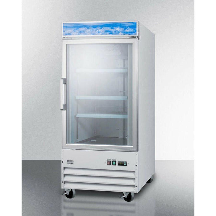 Summit 27 in. Wide Upright All-Freezer with 9 cu. ft. Capacity, Digital Thermostat, Self-Closing Door, Casters, Professional Handle - SCFU1211