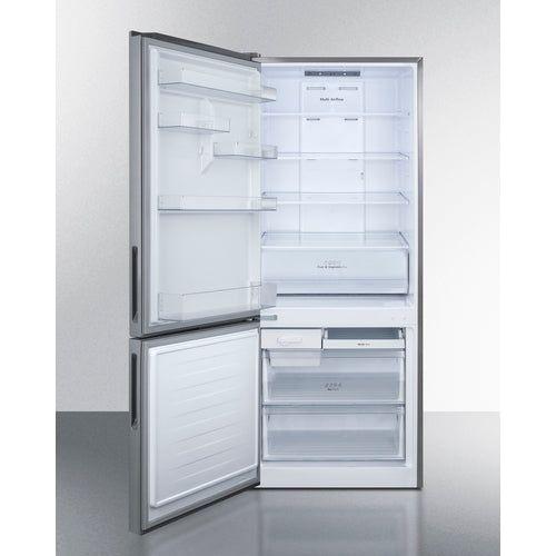 Summit 28 in. Wide Built-In Bottom Freezer Refrigerator - FFBF279SSBILHD