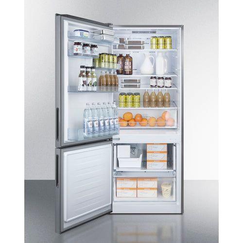 Summit 28 in. Wide Built-In Bottom Freezer Refrigerator With Icemaker - FFBF279SSBIIMLHD